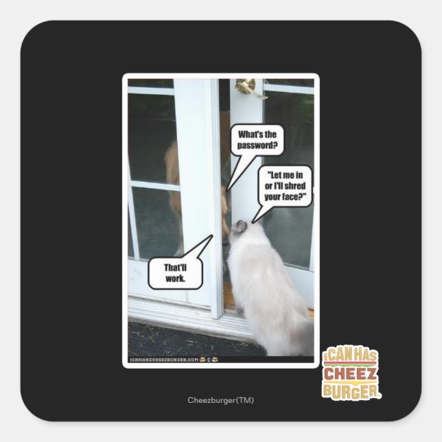 Password Please Square Sticker (Front)