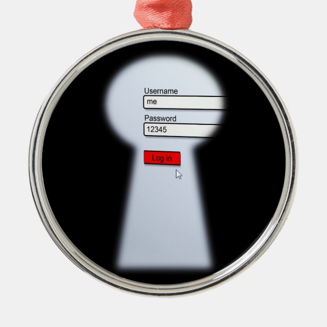 Password Security Metal Tree Decoration (Front)