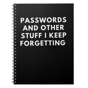 Passwords and other stuff journal, notebook