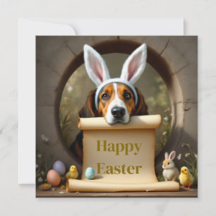 Past hound dog and the message holiday card