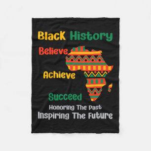Past Inspiring Future Black History Month African  Fleece Blanket