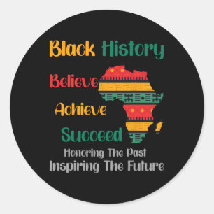 Past Inspiring Future Black History Month  Classic Round Sticker
