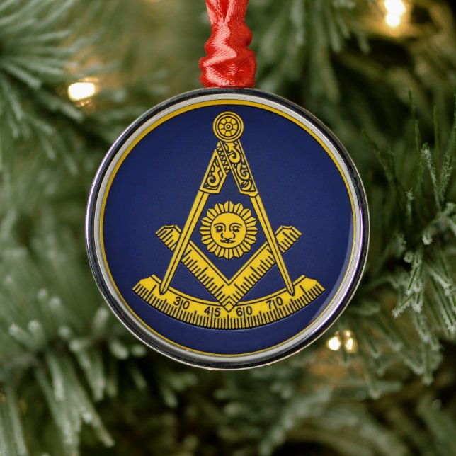 Past Master Freemason Masonic Freemasonry Metal Ornament (Tree)