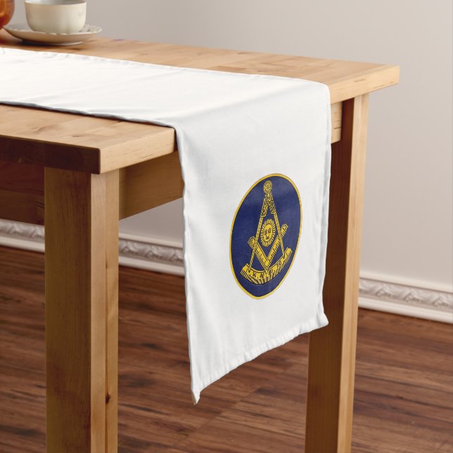Past Master Freemason Masonic Masonry Compass Long Table Runner (In Situ)