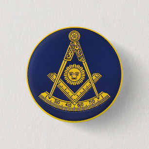 Past Master Freemason Square and Compass Masonic  3 Cm Round Badge