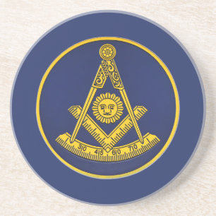 Past Master Freemason Square and Compass Masonic  Coaster