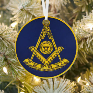 Past Master Freemason Square and Compass Masonic  Metal Tree Decoration