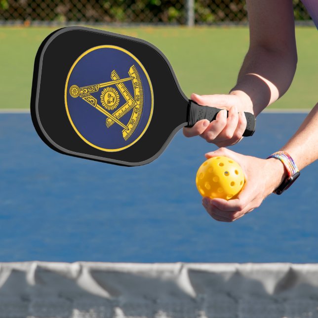 Past Master Freemason Square and Compass Masonic  Pickleball Paddle (Insitu)