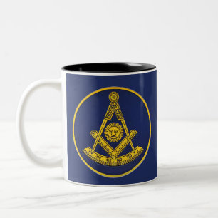 Past Master Freemason Square and Compass Masonic  Two-Tone Coffee Mug