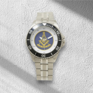 Past Master Freemason Square and Compass Masonic W Watch