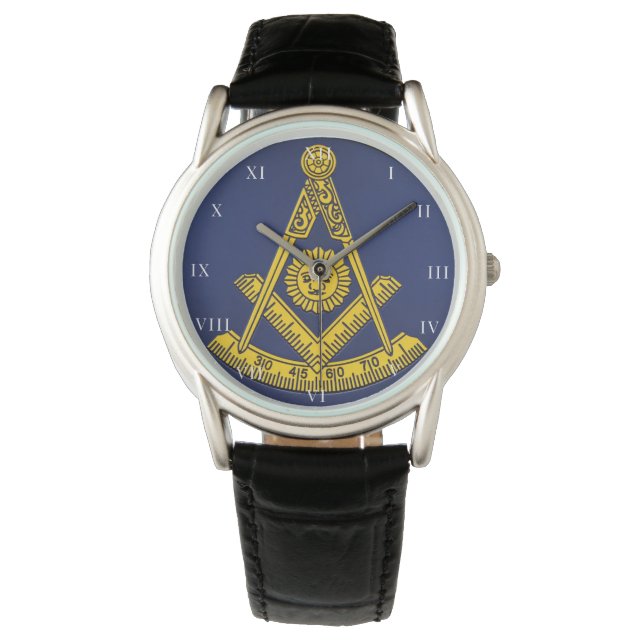 Past Master Freemason Square and Compass Masonic  Watch (Front)