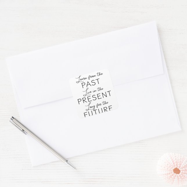 Past Present Future Square Sticker (Envelope)