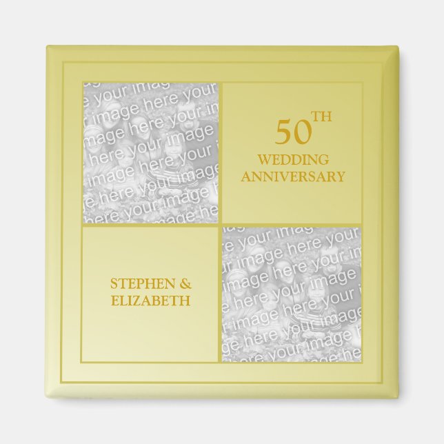 Past & Present Photo Golden Anniversary Magnet (Front)