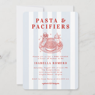 Pasta and Pacifiers Baby Shower Invitation 