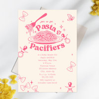 Pasta And Pacifiers Pink Doodle Girl Baby Shower
