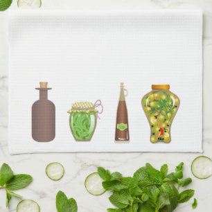 Pasta and Pepper Jars Tea Towel