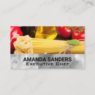 Pasta and Vegetables Culinary Cooking Business Card