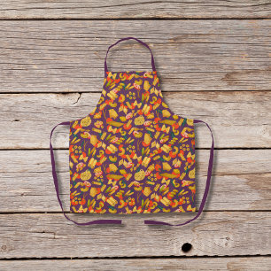 Pasta and vegetables purple apron