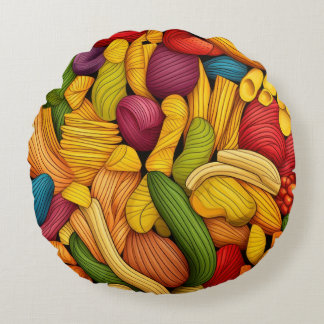 Pasta art background round cushion