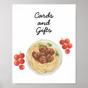 Pasta Baby shower Cards & Gifts Poster