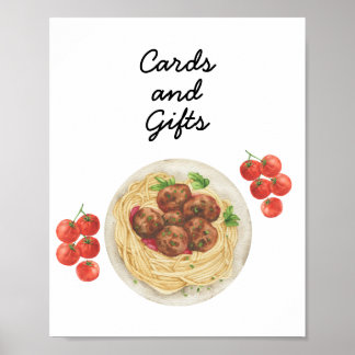 Pasta Baby shower Cards & Gifts Poster