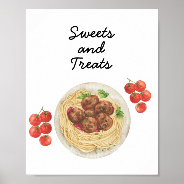 Pasta Baby shower Sweets & Treats Poster (Front)