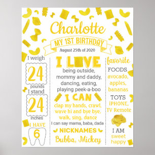 Pasta Birthday milestone sign 1064