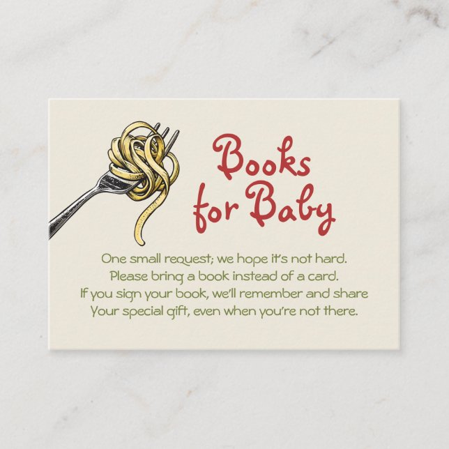 Pasta Books for Baby Enclosure Card (Front)