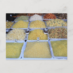 Pasta, Cereal, Basket, Italian Food, Market Postcard