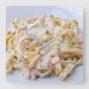 Pasta Custom Food Photo Square Wall Clock
