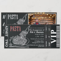 Pasta Dinner Chalk Engagement Dinner Photo Ticket