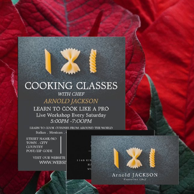 Pasta Display, Chef, Cooking Business Card (Creator Uploaded)