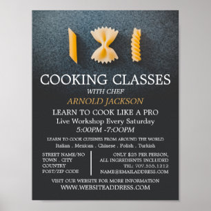 Pasta Display, Cooking Classes Advertising Poster
