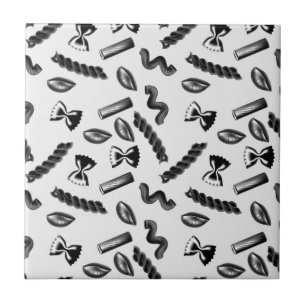 Pasta Diversity Grey Food Italy Lover Foodie Ceramic Tile