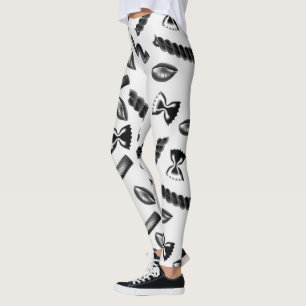 Pasta Diversity Grey Food Italy Lover Foodie Leggings