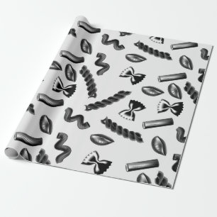Pasta Diversity Grey Food Italy Lover Foodie Wrapping Paper