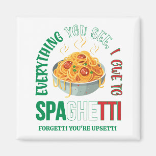 Pasta EVERYTHING YOU SEE I OWE TO SPAGHETTI Humour Magnet