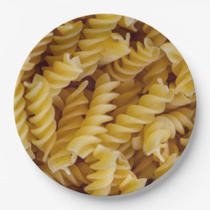 Pasta Fusilli Noodles Paper Plate