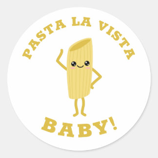 Pasta la vista classic round sticker
