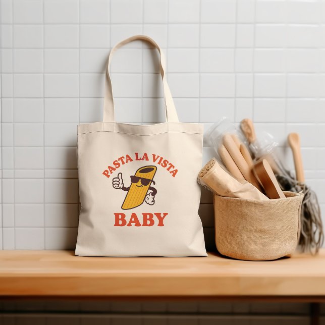 Pasta La Vista Funny | Italian Pun Grocery Tote Bag (Creator Uploaded)