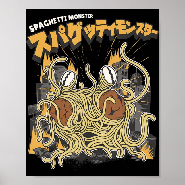 Pasta lover Spaghetti monster anime  Poster (Front)