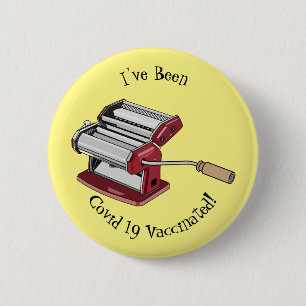 Pasta maker cartoon illustration 6 cm round badge
