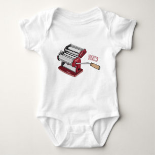Pasta maker cartoon illustration baby bodysuit