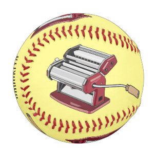 Pasta maker cartoon illustration baseball