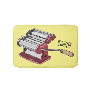 Pasta maker cartoon illustration  bath mat