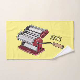 Pasta maker cartoon illustration  bath towel set
