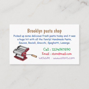 Pasta maker cartoon illustration business card
