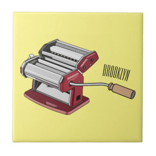 Pasta maker cartoon illustration ceramic tile