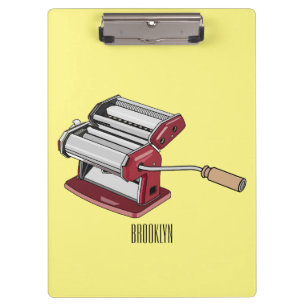 Pasta maker cartoon illustration clipboard