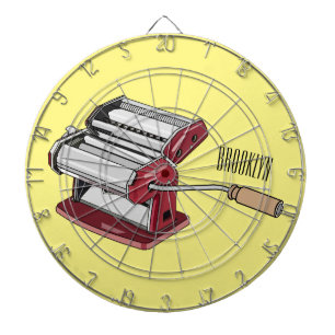 Pasta maker cartoon illustration  dartboard